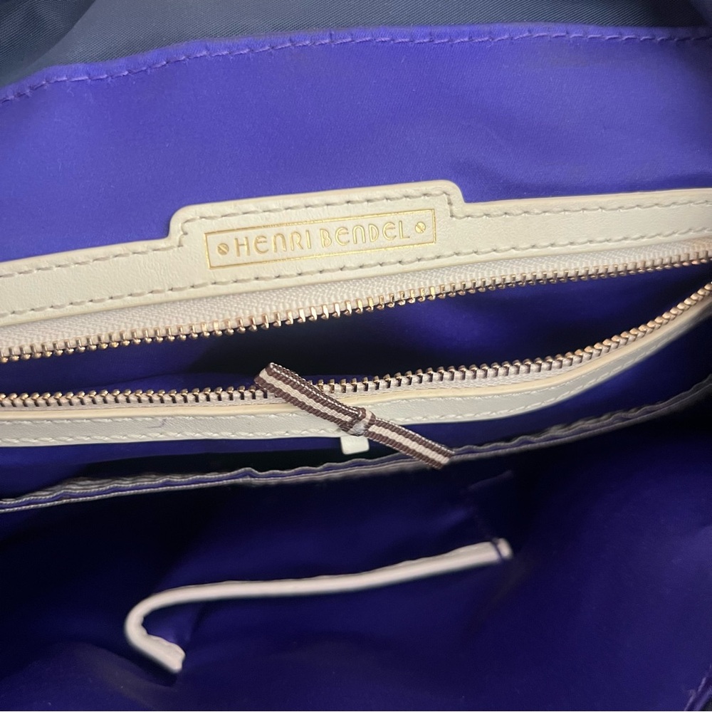 Henri Bendel Jetsetter convertible backpack blue navy EUC bag purse - Picture 3 of 5